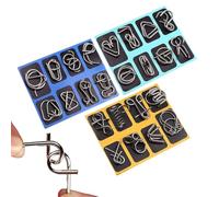 Rompecabezas de metal, 5 x 5 cm, rompecabezas de alambre de metal, rompecabezas de cerebro, minipack de juguetes escolares para el hogar, escuela, viajes, fiestas y niñas