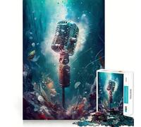 Rompecabezas de micrófono Musical para Adultos, 1000 Piezas, Juguete para concentrarse y Relajarse, Borde Ajustado, selección de Deseos de Papá Noel (50x75cm)