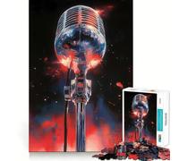 Rompecabezas de micrófono Vintage de 1000 Piezas para Adolescentes Estimula la Mente Diversión sin Espacios Ajuste Entretenimiento cautivador para Interiores acogedores (38x52cm)