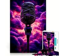 Rompecabezas de micrófono Vintage en Color Humo de 1000 Piezas para Adolescentes Estimula la Mente Diversión Ajuste Espacios Ocio cautivador para Interiores acogedores (38x52cm)