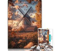 Rompecabezas de Molino de Viento otoñal de 1000 Piezas para Adolescentes Actividades Divertidas para el hogar Juguetes para días de Lluvia Regalos de cumpleaños 50x75cm