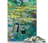 Rompecabezas de Monet con diseño de nenúfares y Gatos, 1000 Piezas, Creativo, Rectangular, para familias Grandes, Ideal para Adultos, 1000 Piezas (75 x 50 cm)