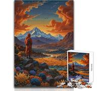 Rompecabezas de Monje contemplando Las montañas para Adolescentes, 1000 Piezas, Aprendizaje a través del Juego, Ocasiones Especiales, tamaño 50x75cm