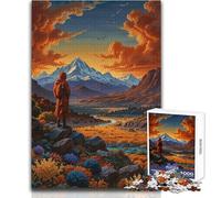 Rompecabezas de Monje contemplando Las montañas para Adultos, 1000 Piezas, Juego Educativo, desafío Mental, Valor Sentimental, tamaño 38x26cm