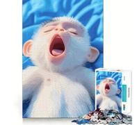 Rompecabezas de Mono bebé bostezando,1000 Piezas,Juego de lógica,Corte Experto,artesanía,Tiempo Tranquilo,Ejercicio Mental en casa (38x26cm)