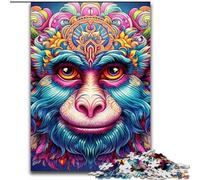 Rompecabezas de Mono Colorido de 1000 Piezas para Adultos, Rompecabezas para la Mente y decoración del hogar, Fiestas, 50x75cm