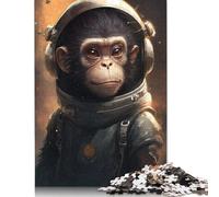 Rompecabezas de Mono Espacial Astronauta, desafiante y Estimulante, de cartón 100% Reciclado, Ideal para Adultos y niños, 1000 Piezas (26 x 38 cm)