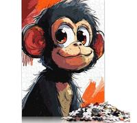 Rompecabezas de Mono pensativo, decoración única para el hogar, 100% cartón Reciclado, Día del Niño, 1000 Piezas (26 x 38 cm)