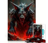 Rompecabezas de Monstruo Lobo de Tres Cabezas para Adolescentes, 1000 Piezas, para estimular la Memoria, Actividad en casa, patrón de ensamblaje, 50x75cm