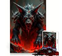 Rompecabezas de Monstruo Lobo de Tres Cabezas para Adolescentes, 1000 Piezas, para estimular la Memoria, Actividad en casa, patrón de ensamblaje, 50x75cm