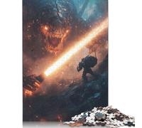 Rompecabezas de Monstruo vs. Soldado, Juego de Bricolaje, Rompecabezas Rectangular de Papel para Regalo de cumpleaños de niño o niña, 1000 Piezas (38 x 26 cm)
