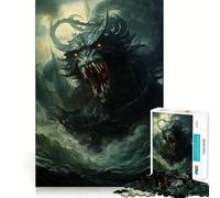 Rompecabezas de Monstruos Marinos furiosos de 1000 Piezas para Adolescentes, Juguete para ejercitar la Mente, Juego de Arte para Momentos de Tranquilidad, Regalo de Temporada (38x26cm)