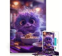 Rompecabezas de Monstruos Ramen sin esponjosidad,1000 Piezas,Divertidos,para Aumentar la concentración,Cortados con láser para un Ajuste, Actividad para Compartir con Seres Queridos (38x52cm)