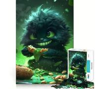 Rompecabezas de Monstruos Verde Oscuro sin esponjosidad para Adultos,1000 Piezas,Rompecabezas Divertidos para desarrollar la Memoria,Troquelado de Alta precisión,fácil de Aprender,Entretenimiento