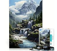 Rompecabezas de montaña, Cascada y río, difícil de armar, para Adultos, 1000 Piezas, Think Toy, diversión Tranquila, Corte Limpio, Pieza de Arte Fino (38x52cm)