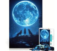 Rompecabezas de montaña Colorido con Lobos,1000 Piezas para Adultos,Juego para Mejorar la Memoria,Calidad Profesional,Actividad de Corte conmovedora para Compartir (50x75cm)