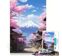 Rompecabezas de montaña Fuji en Tonos Pastel para Adultos, 1000 Piezas, Juguete de lógica Resistente, Tiempo de Calidad, Bordes definidos, Regalo Ideal (38x26cm)