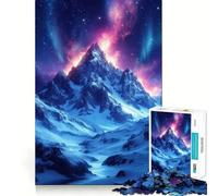 Rompecabezas de montaña Nevada bajo la Aurora Boreal para Adultos, 1000 Piezas, diseño para Mejorar la Memoria y aliviar el estrés, Regalo Memorable (38x52cm)
