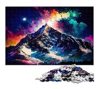 Rompecabezas de montaña Nevada de Colores, 1000 Piezas para Adultos, de cartón, decoración del hogar y para divertirse en Vacaciones, 26x38cm/10,23x14,96 Pulgadas.