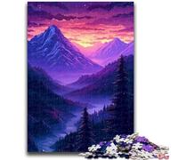 Rompecabezas de Montaña Púrpura para Adolescentes, 1000 Piezas, Alivia el Estrés, Pasa el Tiempo Libre, Interacción Padre-Hijo (75x50cm)