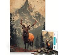 Rompecabezas de montaña Vintage con Puesta de Sol para Adolescentes, 1000 Piezas, Juguete de lógica Fina, Suave, Relajante, Bordes limpios, Regalo Premium (38x26cm)