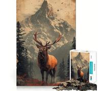 Rompecabezas de montaña Vintage con Puesta de Sol para Adultos, 1000 Piezas, Juguete para concentrarse, Relajarse, Bordes Ajustados, selección de Deseos de Papá Noel (38x52cm)