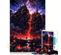 Rompecabezas de montaña volcánica con río de Lava 1000 Piezas Juego de Habilidad Mental Ajuste Estable sin Piezas Que se muevan pasatiempo Divertido para Fines de Semana Largos (38x26cm)