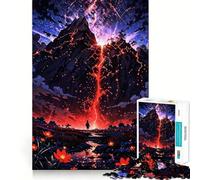 Rompecabezas de montaña volcánica y río de Lava 1000 Piezas Divertido para estimular la concentración Cortado con láser para un Ajuste Actividad para Compartir con Seres Queridos (38x52cm)