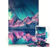 Rompecabezas de montañas con Auroras boreales de 1000 Piezas para Adultos, Juguete para ejercitar la Mente, Tiempo Libre, diseño nítido, Regalo increíble (50x75cm)
