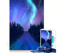 Rompecabezas de montañas con Auroras boreales para Adolescentes, 1000 Piezas, Juguete de razonamiento y Habilidad, Juego Relajante, Corte preciso, Regalo de Papá Noel (38x52cm)