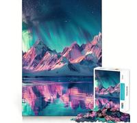 Rompecabezas de montañas con Auroras boreales para Adolescentes, 1000 Piezas, Juguete Intelectual, diversión en Interiores, Corte de Calidad, Regalo Creativo (38x52cm)