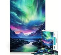 Rompecabezas de montañas con Auroras boreales para Adolescentes, 1000 Piezas, para estimular la Memoria, Juego de Mesa, Montaje de imágenes, Regalo navideño (38x26cm)