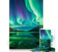 Rompecabezas de montañas con Auroras boreales para Adolescentes, 1000 Piezas, para estimular la Memoria, Juego de Mesa, Montaje de imágenes, Regalo navideño (50x75cm)