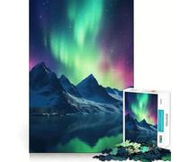 Rompecabezas de montañas con Auroras boreales para Adultos, 1000 Piezas, estimula la Memoria, Entretenimiento, precisión, Bonito Regalo (38x52cm)