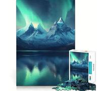 Rompecabezas de montañas con Auroras boreales para Adultos, 1000 Piezas, estimula la Memoria, Entretenimiento, precisión, Bonito Regalo (38x26cm)