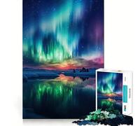Rompecabezas de montañas con Auroras boreales para Adultos, 1000 Piezas, Fine Logic Toy, Casual Relax, Neat Edge Fine Art Piece (38x26cm)