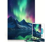 Rompecabezas de montañas con Auroras boreales para Adultos, 1000 Piezas, Juguete para ejercitar la Mente, Divertido y Relajante, Ideal para armar, Regalo navideño (50x75cm)