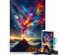 Rompecabezas de montañas espaciales Vibrantes para Adultos,1000 Piezas,Juego para estimular la Mente,tamaño Uniforme,Piezas precisas,Ideal para Viajar, ejercitar la Mente (38x52cm)