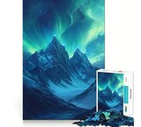 Rompecabezas de montañas y Auroras boreales para Adultos, 1000 Piezas, fortalece la Memoria, pasatiempo para el hogar, Bordes limpios, Regalo Elegante (38x26cm)