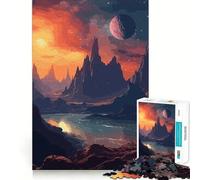 Rompecabezas de montañas y Planetas de 1000 Piezas para Adolescentes Fortalece la Memoria Ideal para el hogar y el Ocio Bordes limpios Regalo preciado (38x26cm)