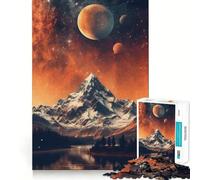 Rompecabezas de montañas y Planetas para Adultos, 1000 Piezas Fortalece la Memoria Divertido y Relajante Regalo Ideal para Festivales (38x26cm)