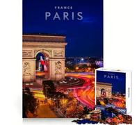 Rompecabezas de monumentos de París para Adolescentes,1000 Piezas,práctica de lógica,Escape Tranquilo,Bordes limpios,Bonito Regalo (38x52cm)