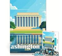 Rompecabezas de monumentos de Washington DC 1000 Piezas para ejercitar la Memoria con Bordes Lisos y Encaje Forma Divertida de llenar los ratos Libres (38x52cm)