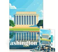 Rompecabezas de monumentos de Washington DC para Adultos 1000 Piezas Juego para ejercitar la Mente Corte de precisión Bordes Suaves desafío Divertido para Pasar el Tiempo (50x75cm)