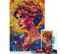 Rompecabezas de Mosaico con Retrato de la Princesa Diana para Adolescentes, 1000 Piezas, Juguete de lógica, diversión Relajante, Bordes Suaves, Regalo de cumpleaños 38x52cm