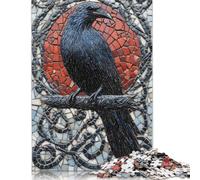 Rompecabezas de Mosaico de Cuervo, decoración única para el hogar, Rompecabezas de cartón Premium para Adultos y Adolescentes, 1000 Piezas (75 x 50 cm)