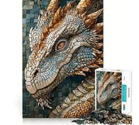 Rompecabezas de Mosaico de dragón Misterioso de 1000 Piezas para Adolescentes Mejora la Memoria Pasatiempo Tranquilo Bordes precisos Regalo de cumpleaños (38x52cm)