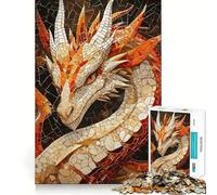 Rompecabezas de Mosaico de dragón Misterioso de 1000 Piezas para Adultos Juego de ingenio para relajar la Mente Bordes Afilados Regalo Premium (50x75cm)