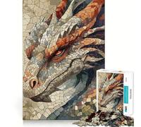 Rompecabezas de Mosaico de dragón Misterioso de 1000 Piezas para Adultos y Adolescentes Juego Mental, diversión Tranquila, Bordes Afilados, Regalo Memorable (38x26cm)