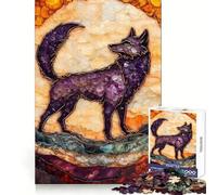 Rompecabezas de Mosaico de Lobo Amatista de 1000 Piezas para Adolescentes Desarrolla Habilidades y entretiene en el Tiempo Libre Bordes nítidos Regalo Ideal para Las Fiestas (38x52cm)